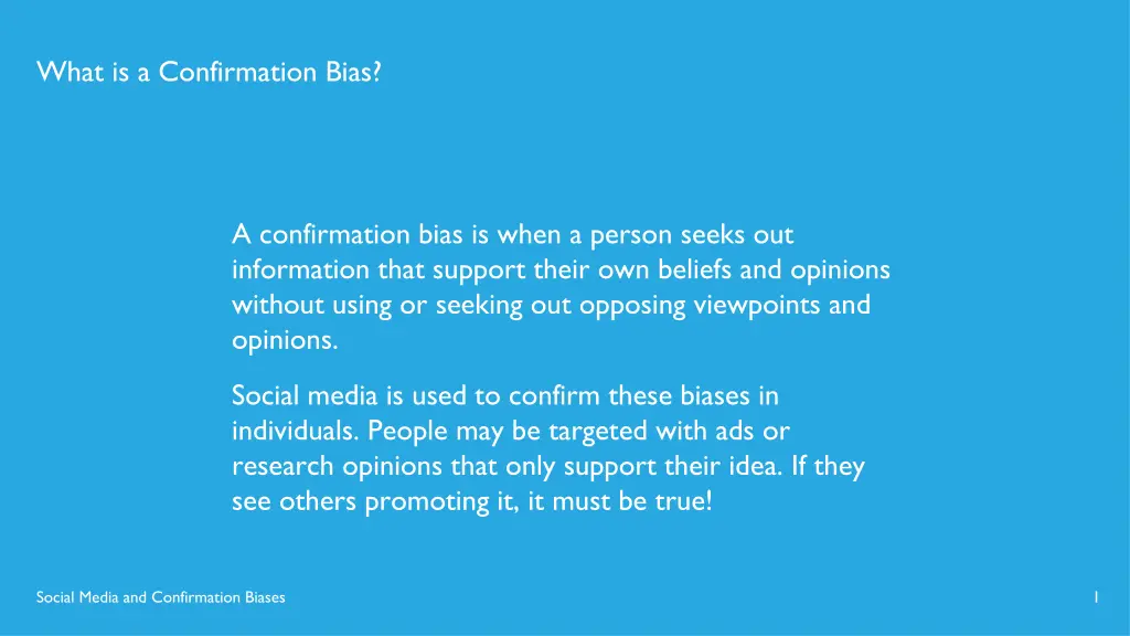 what is a confirmation bias