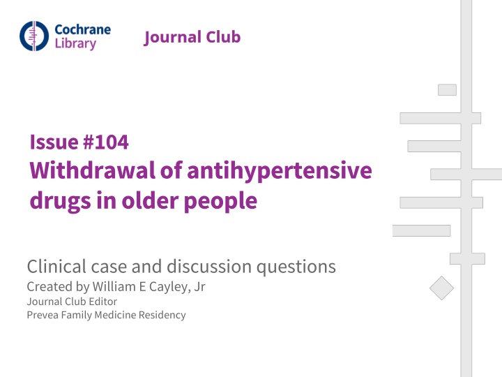 issue 104 withdrawal of antihypertensive drugs