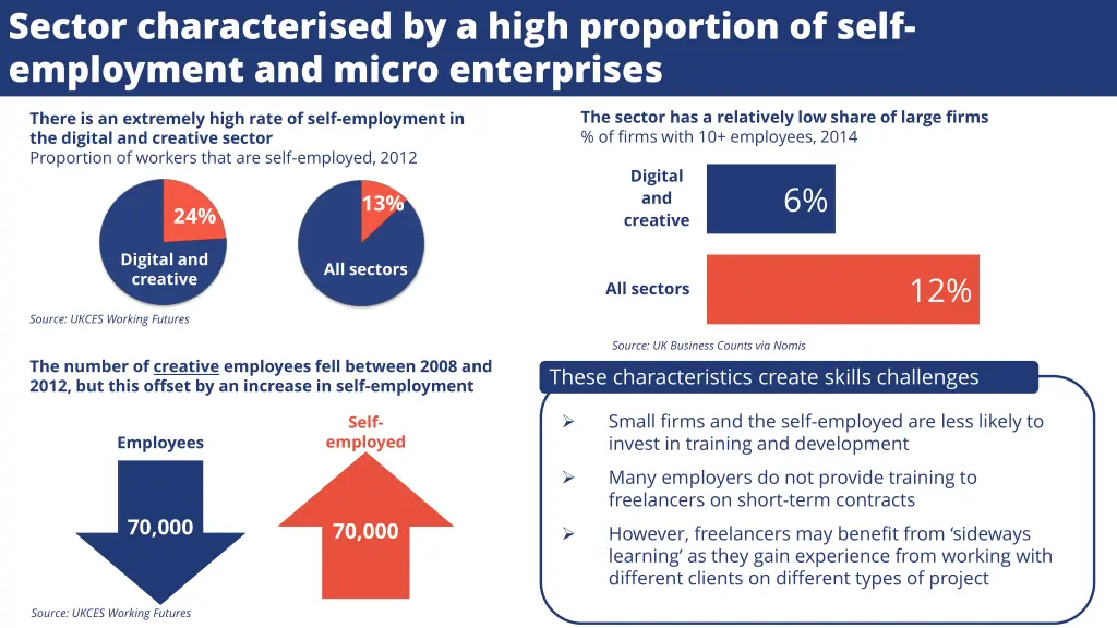 sector characterised by a high proportion of self