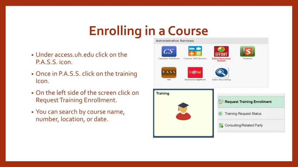 enrolling in a course