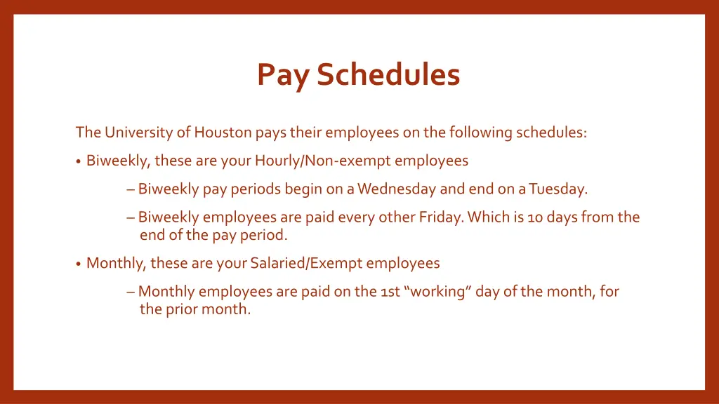 pay schedules