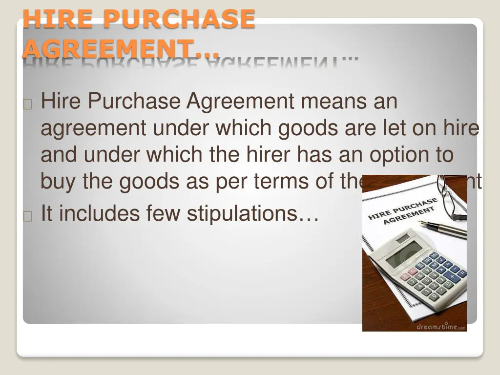 hire purchase agreement