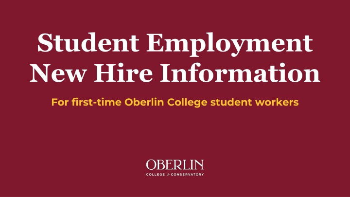 student employment new hire information