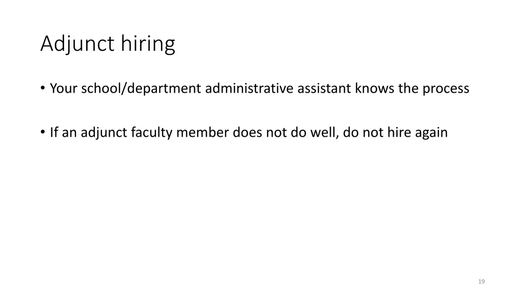 adjunct hiring