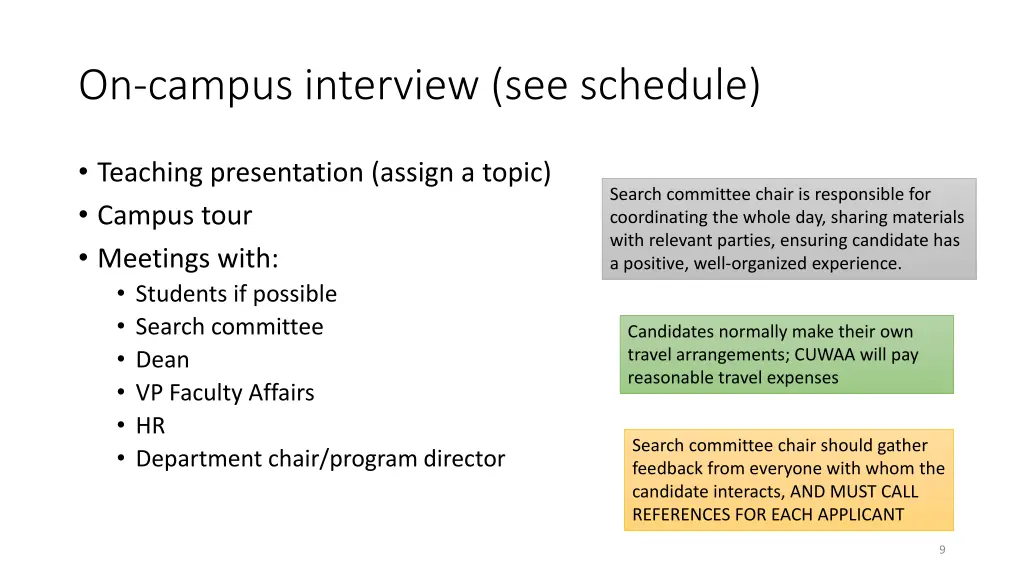 on campus interview see schedule