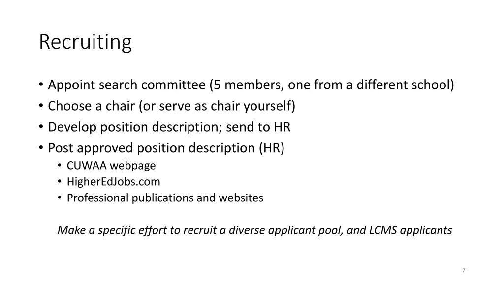 recruiting