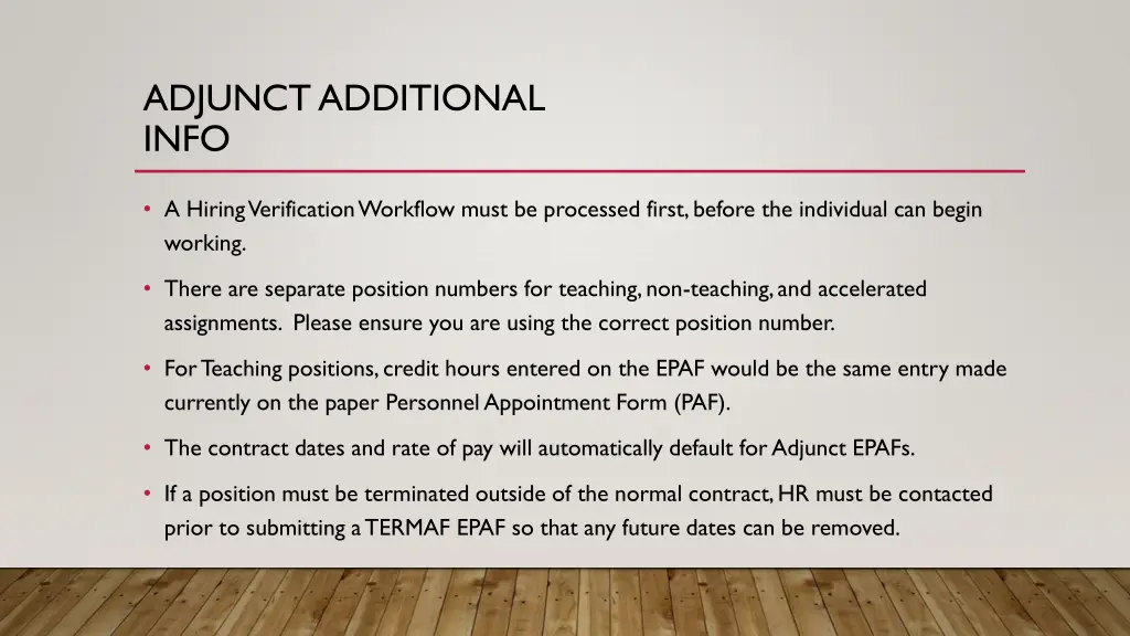 adjunct additional info