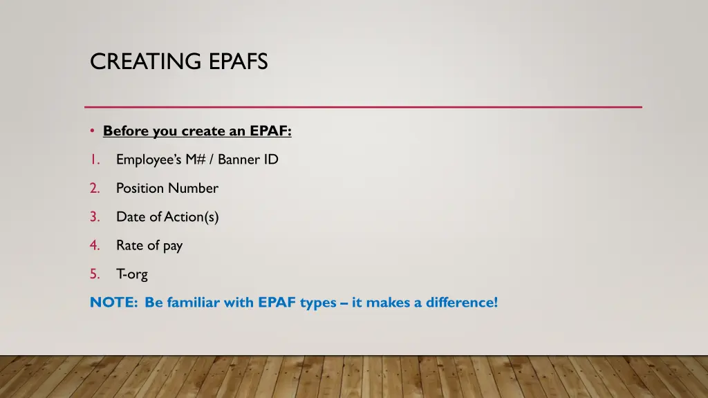 creating epafs