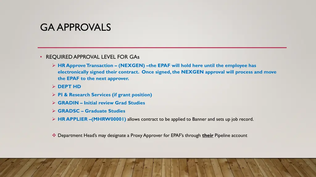 ga approvals