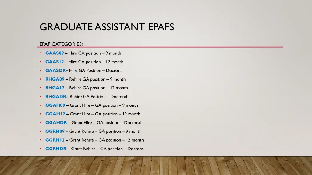 graduate assistant epafs