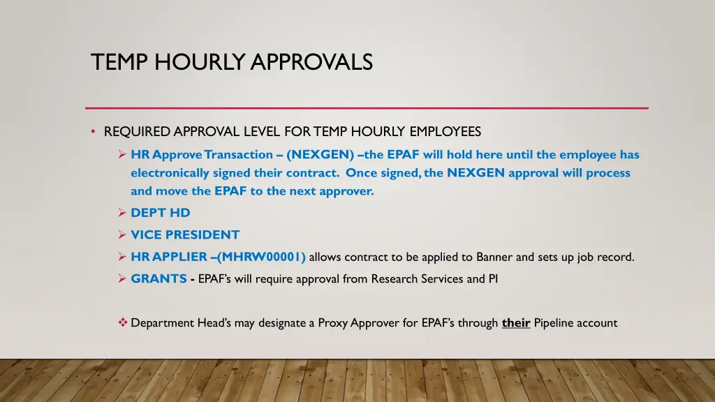 temp hourly approvals