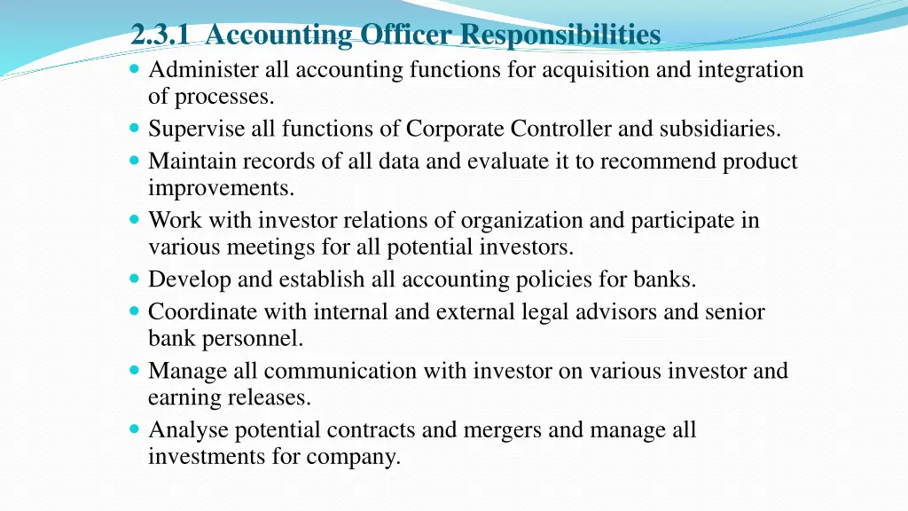 2 3 1 accounting officer responsibilities
