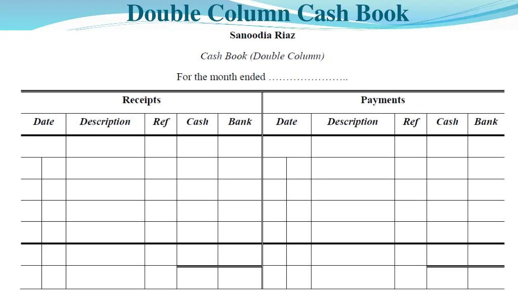 double column cash book