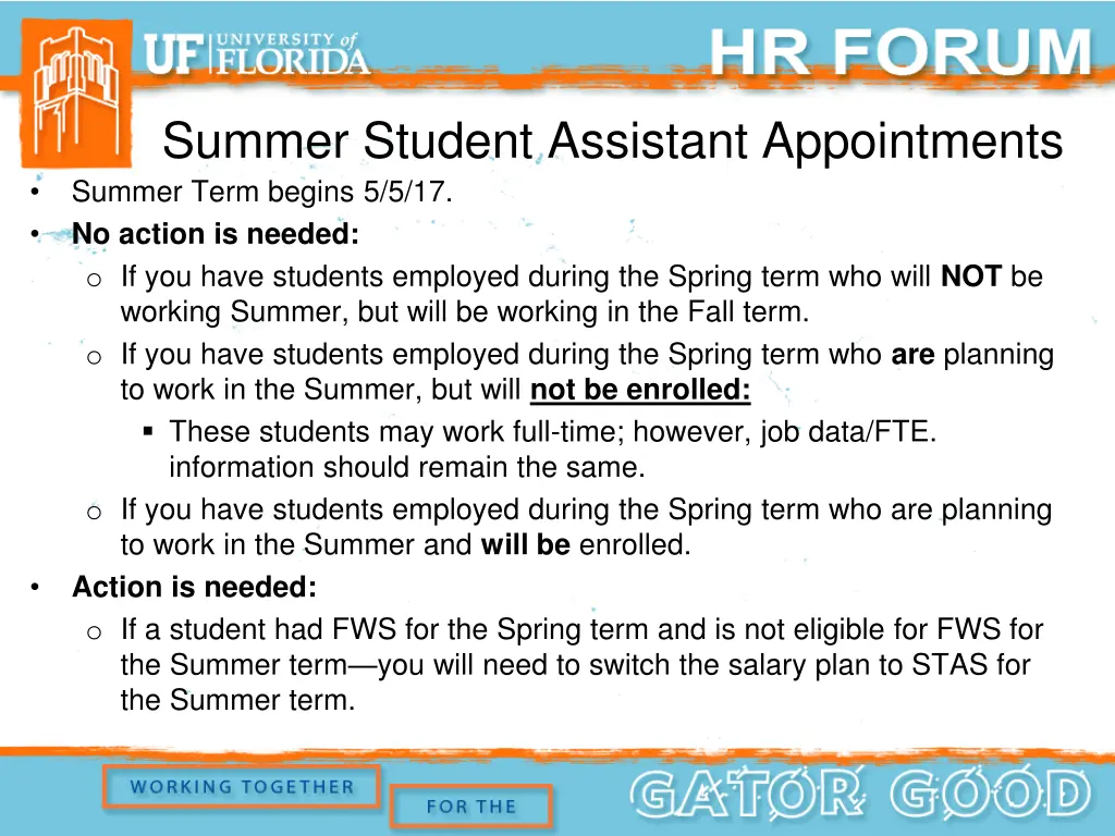 summer student assistant appointments summer term