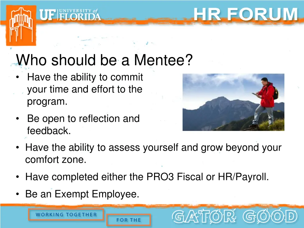 who should be a mentee have the ability to commit