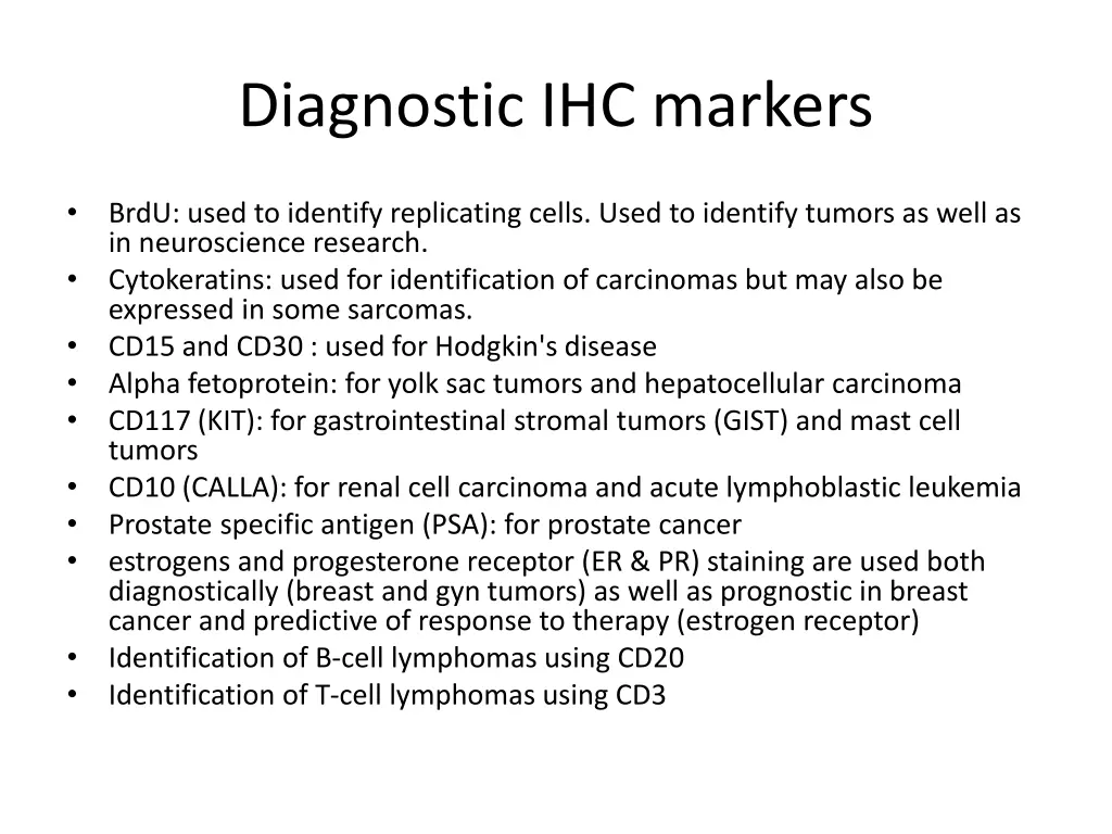 diagnostic ihc markers