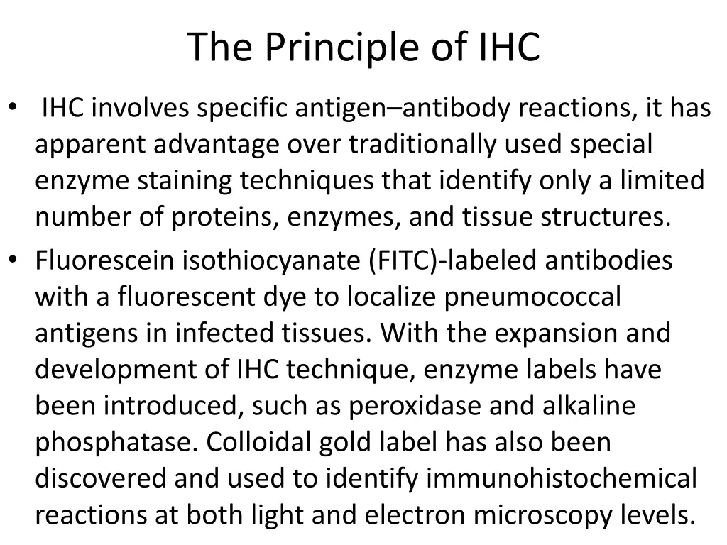 the principle of ihc