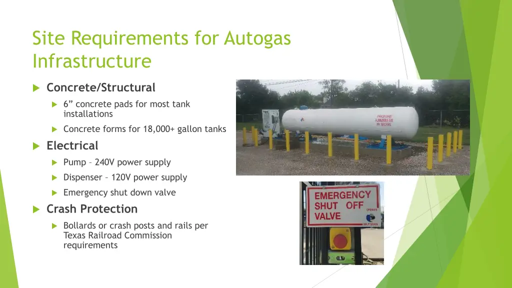 site requirements for autogas infrastructure