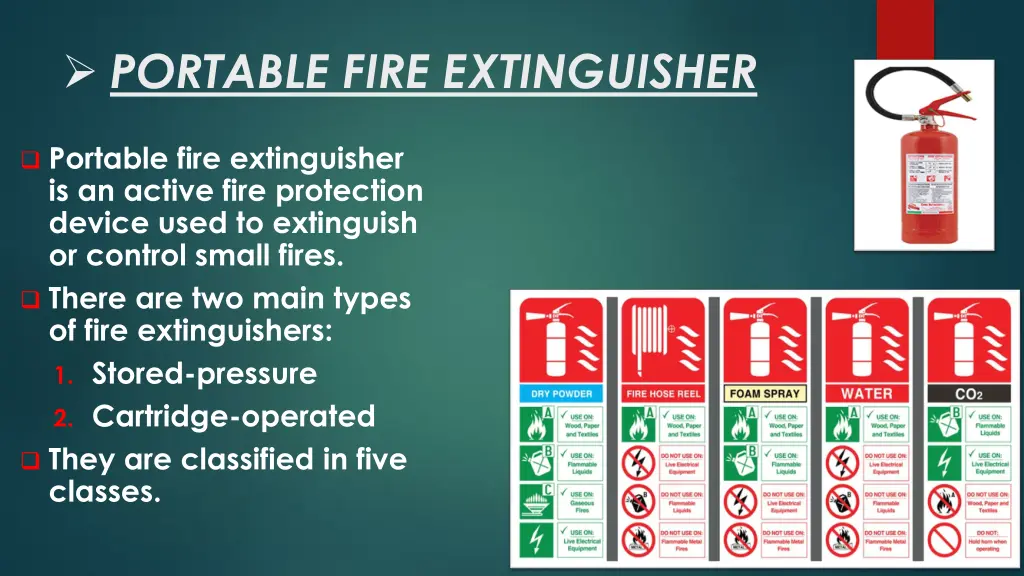 portable fire extinguisher