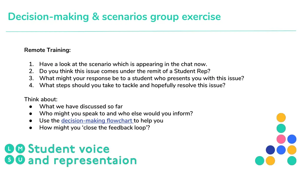 decision making scenarios group exercise 3