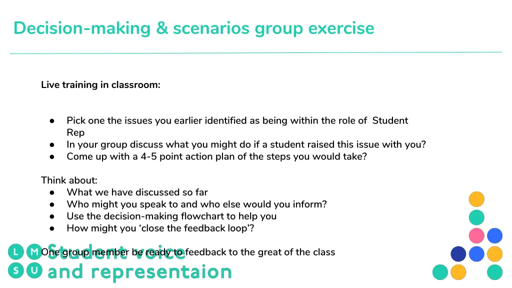 decision making scenarios group exercise 4