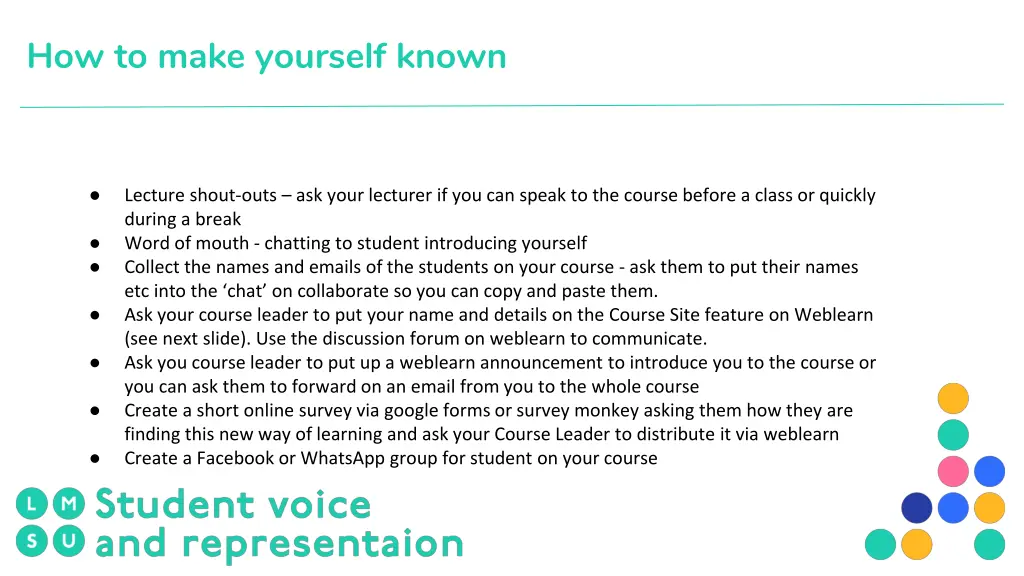 how to make yourself known 1