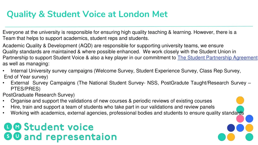 quality student voice at london met