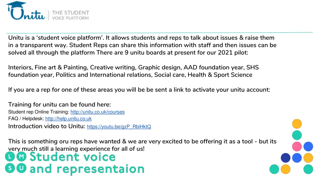 unitu is a student voice platform it allows