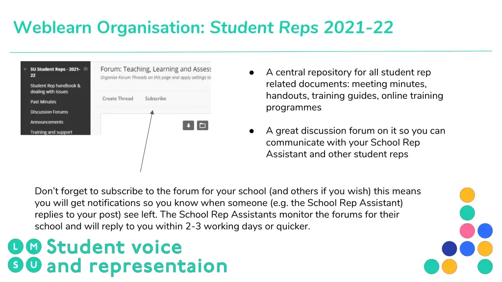 weblearn organisation student reps 2021 22
