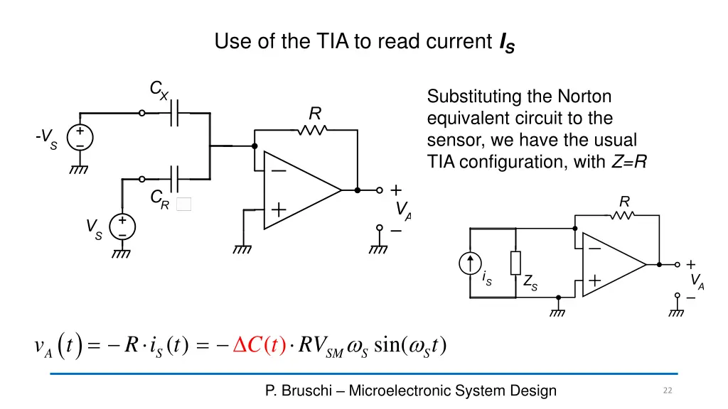 use of the tia to read current i s