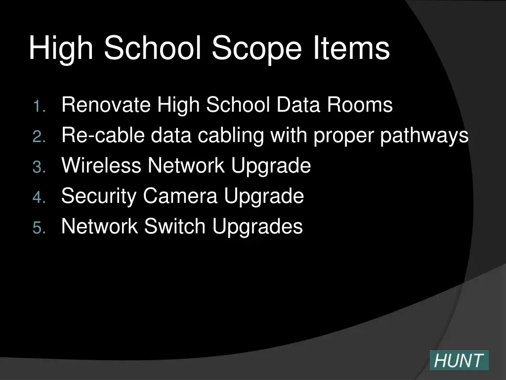 high school scope items