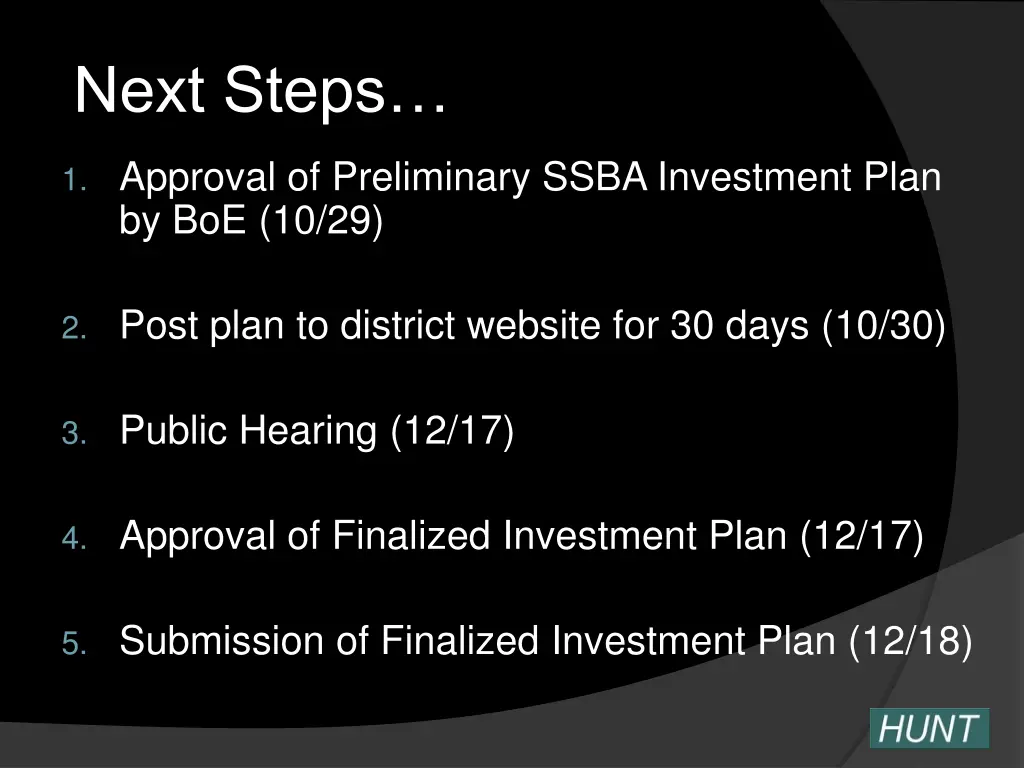 next steps