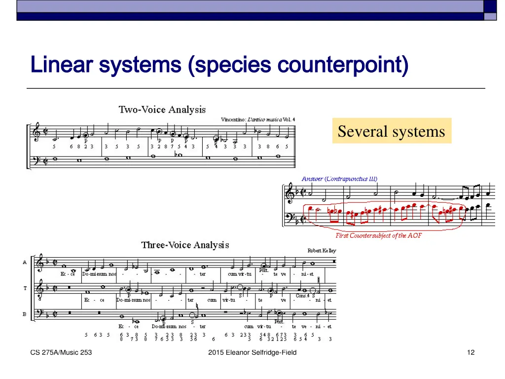 linear systems species counterpoint linear