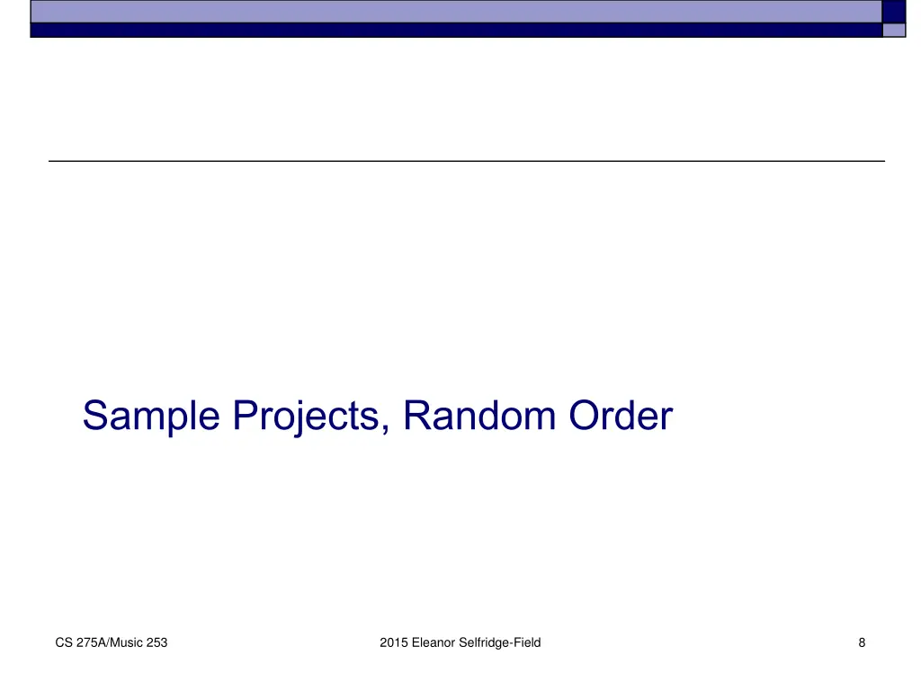 sample projects random order