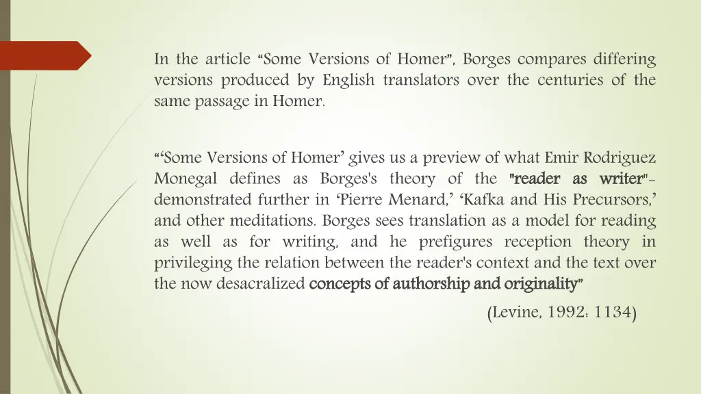 in the article some versions of homer borges