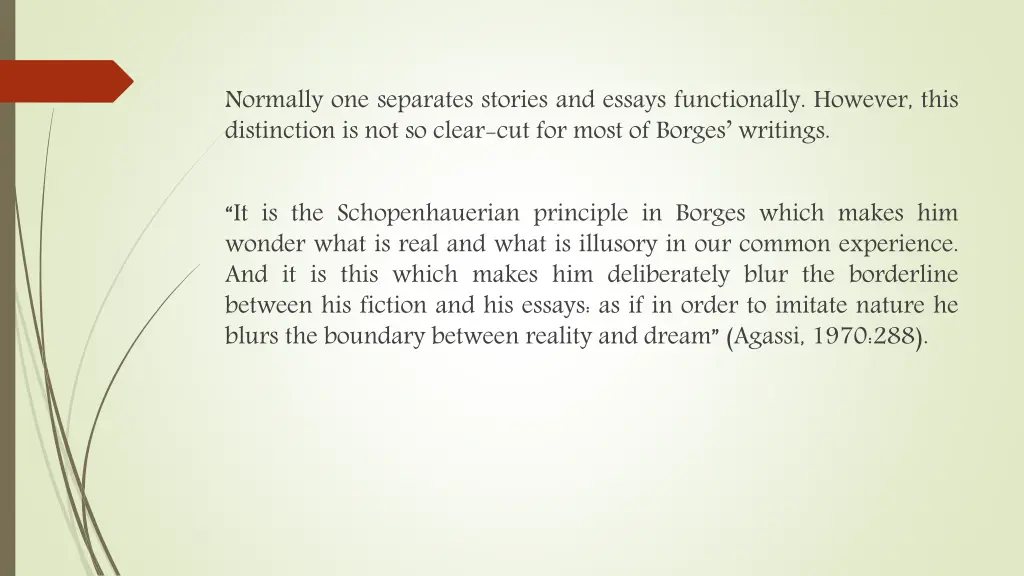 normally one separates stories and essays