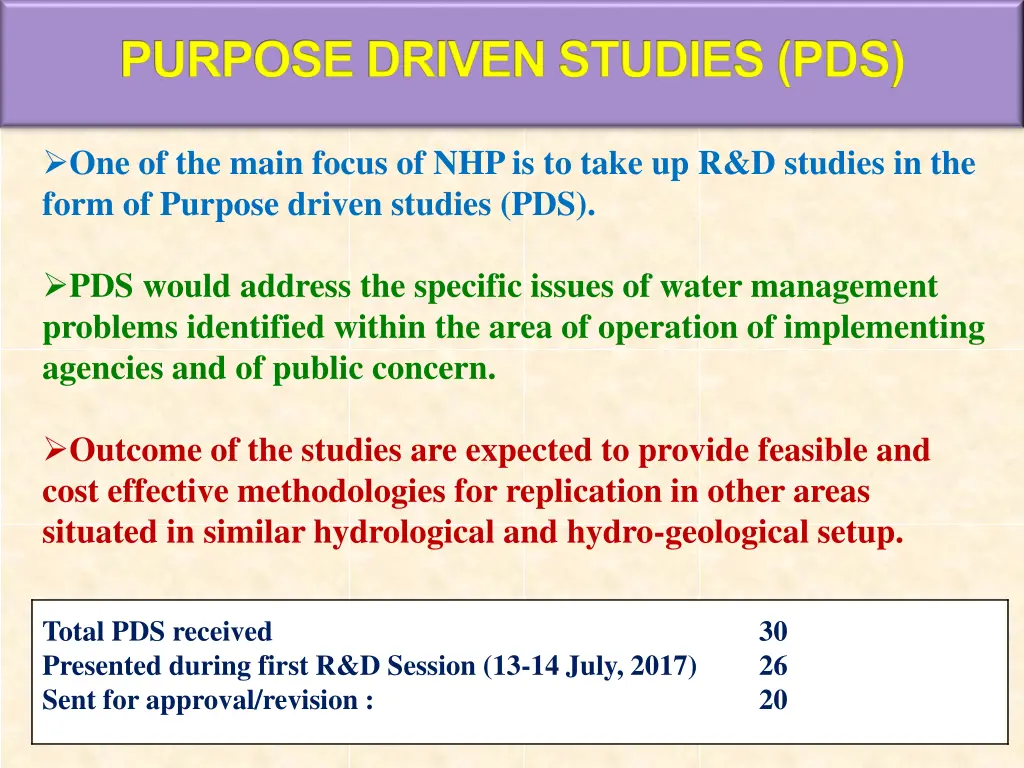 purpose driven studies pds
