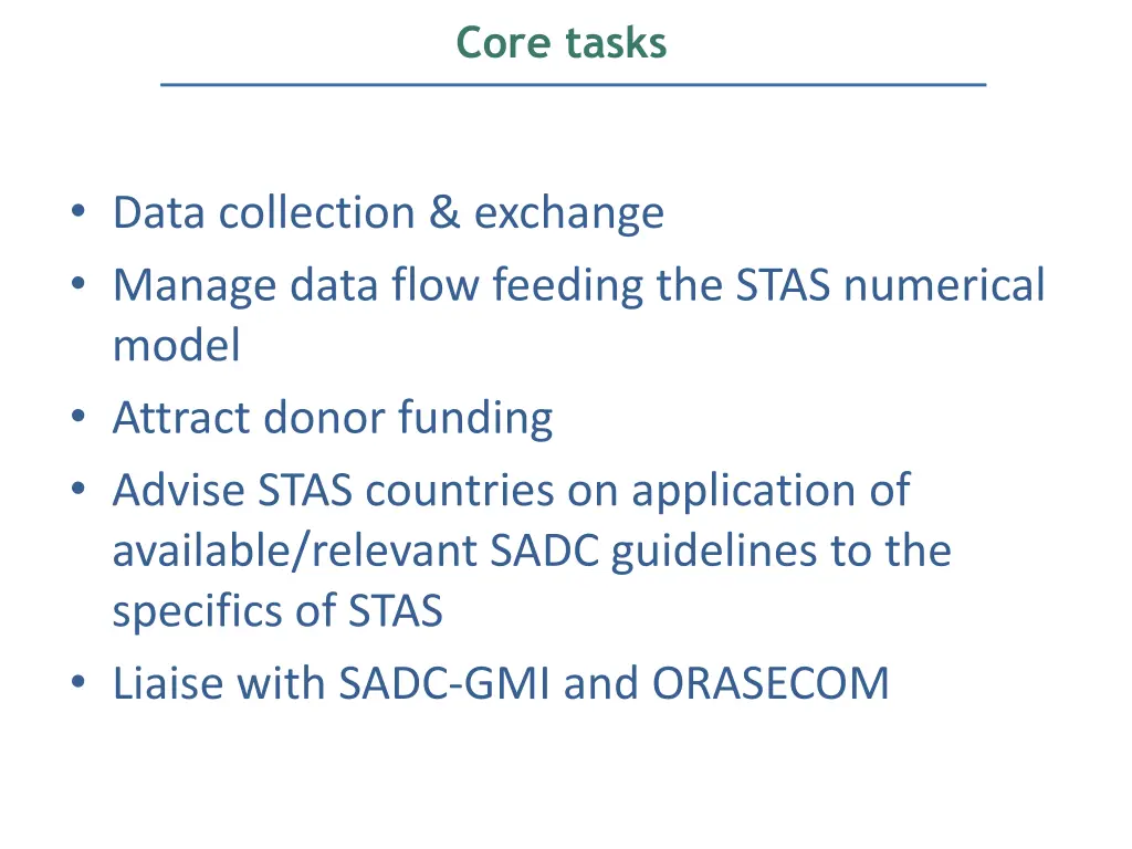 core tasks