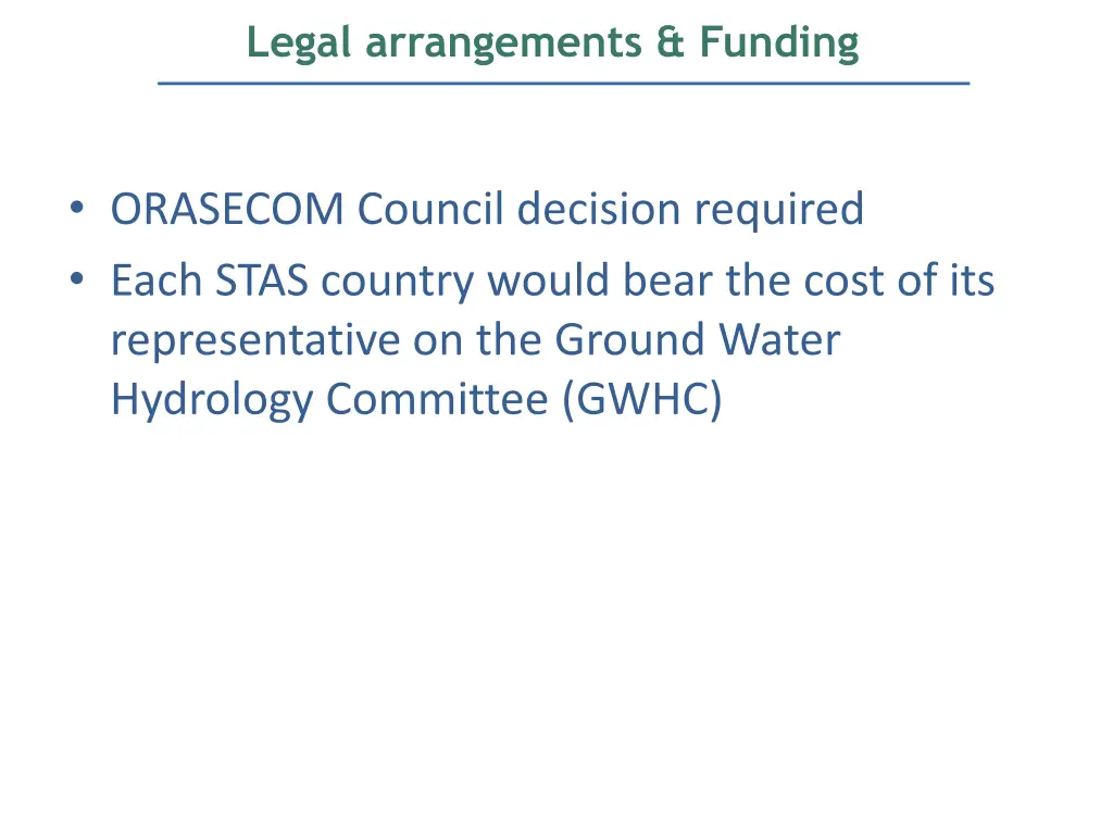 legal arrangements funding