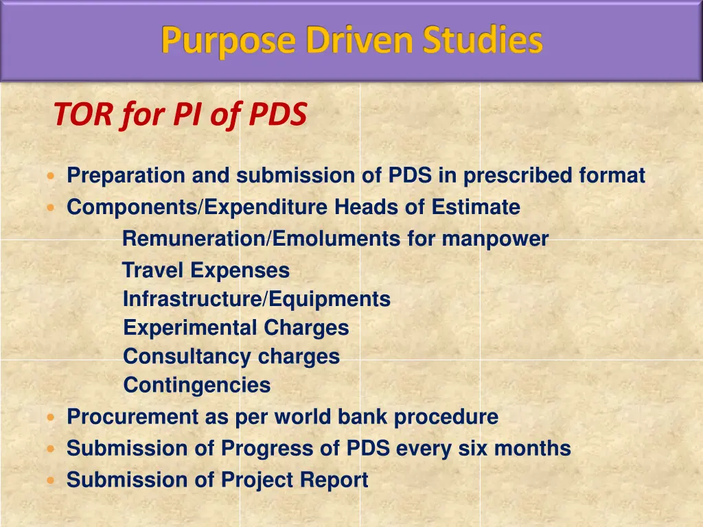 purpose driven studies