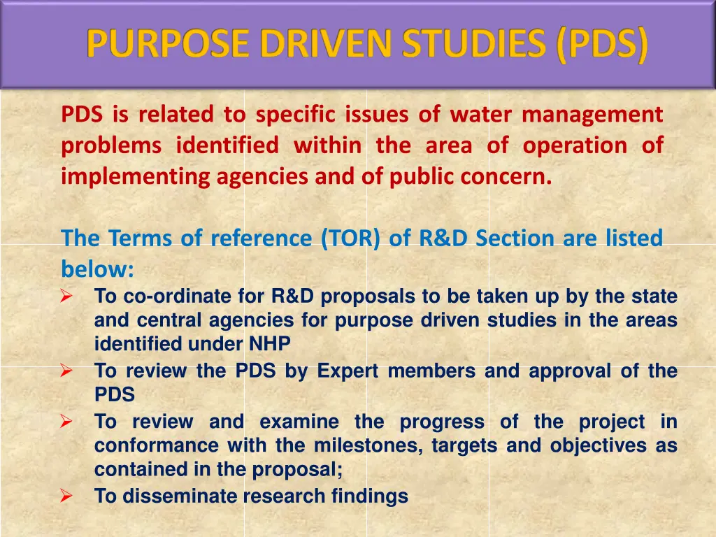 purpose driven studies pds