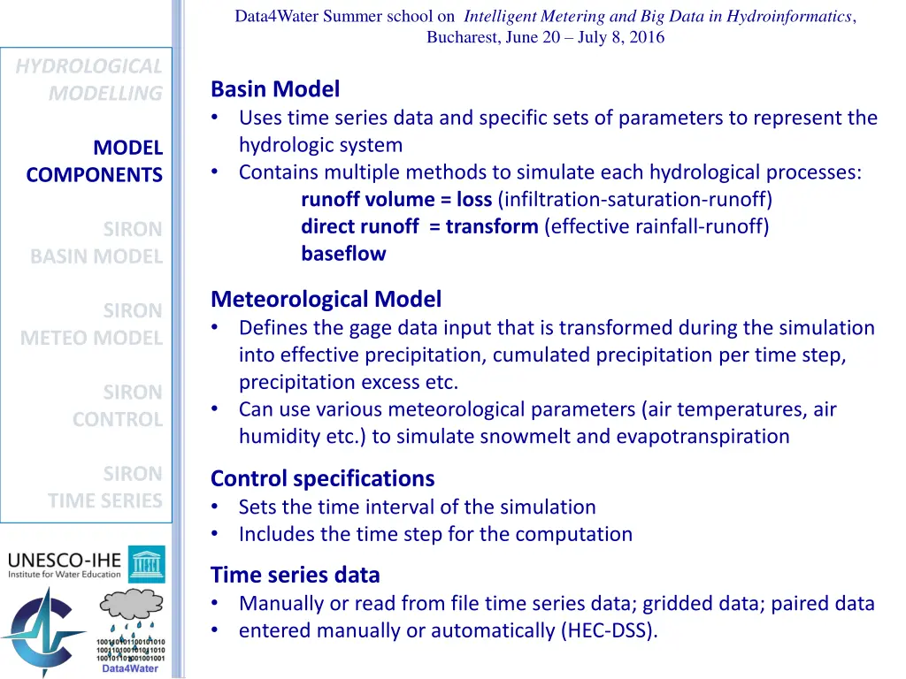 data4water summer school on intelligent metering 2