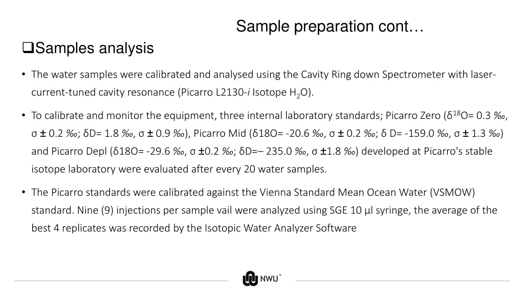 sample preparation cont
