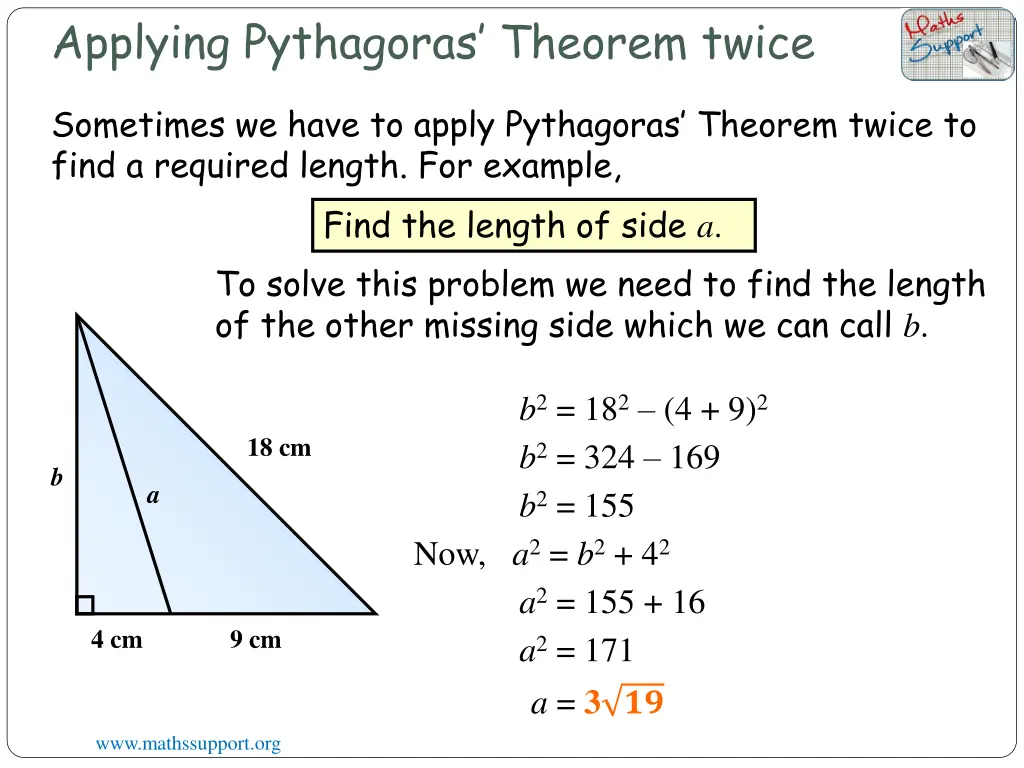 applying pythagoras theorem twice 1