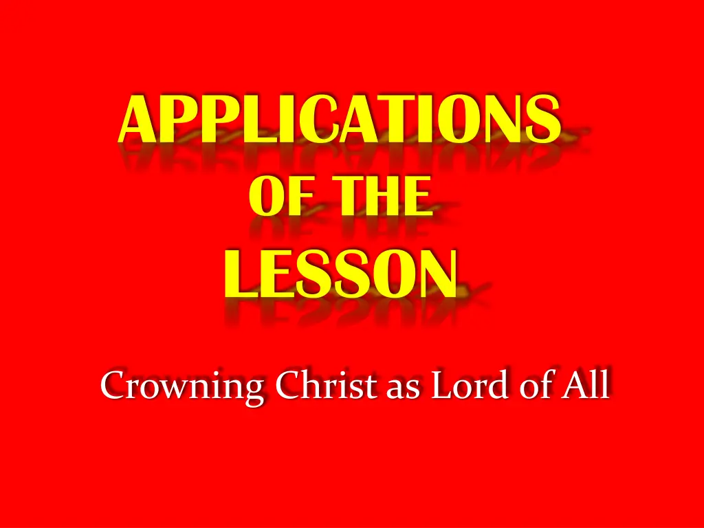 applications of the lesson