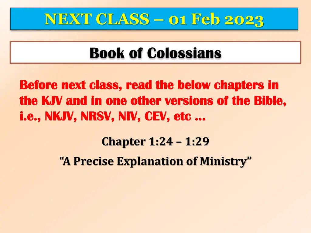 next class 01 feb 2023
