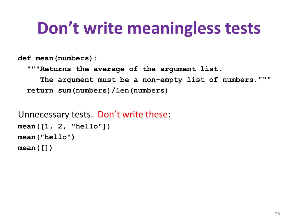 don t write meaningless tests