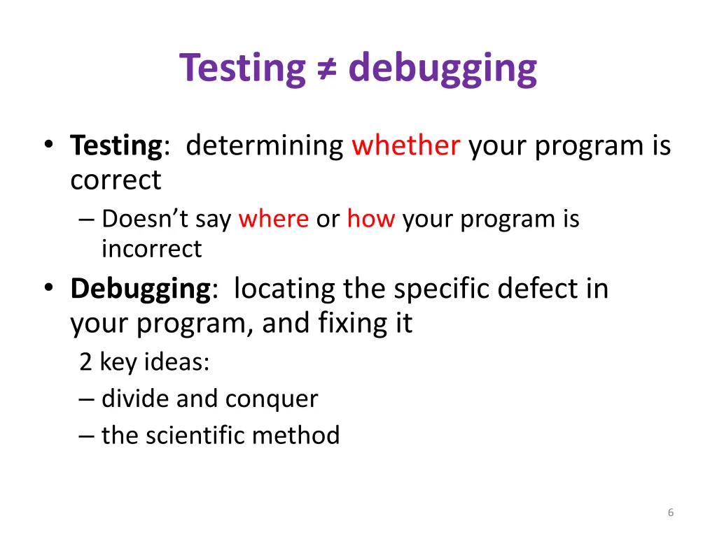 testing debugging