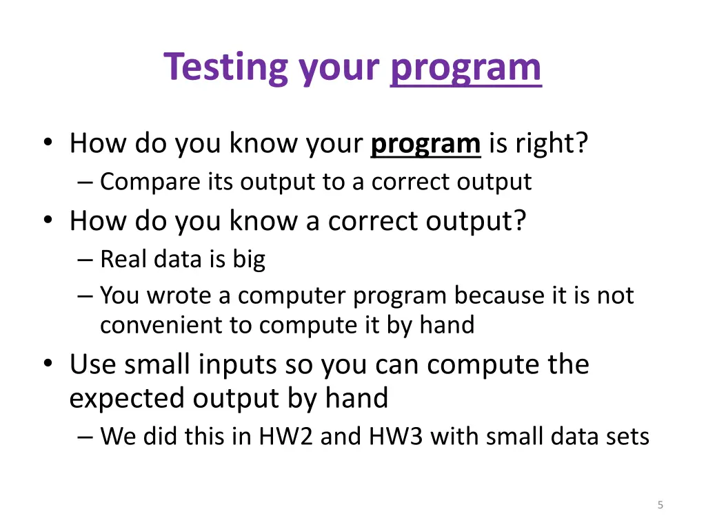 testing your program