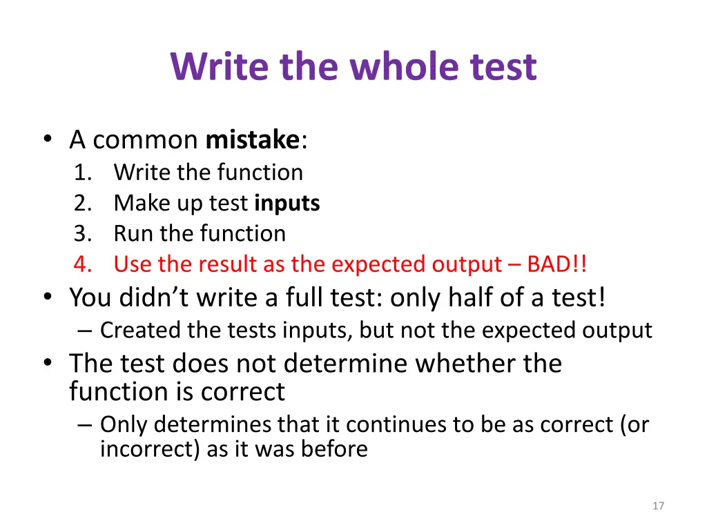 write the whole test